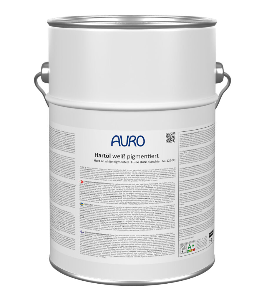 AURO Hartöl, weiß pigmentiert Nr. 126-90 im 10 Liter Kanister für große Flächen
