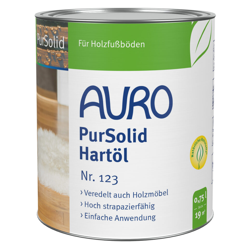 AURO PurSolid Hartöl Nr. 123 – 0,75 Liter Dose für Holz- und Korkflächen im Innenraum